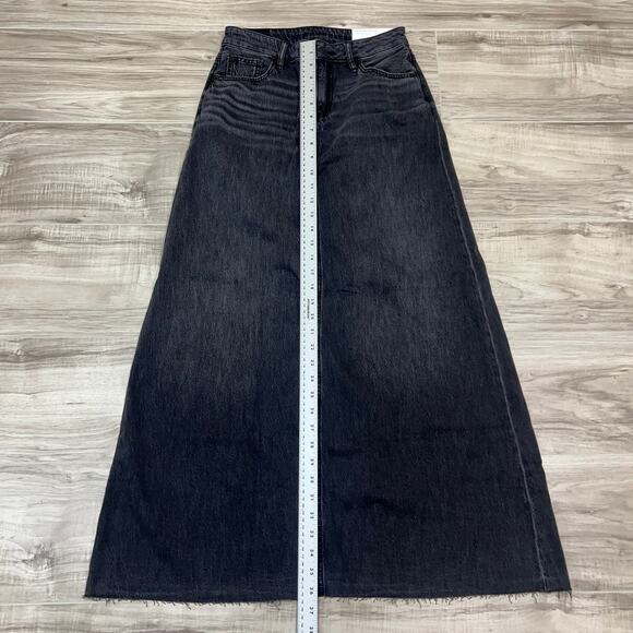 American Eagle Real Good To The Floor Denim Maxi Skirt Dark Wash Size 000 - Picture 5 of 9